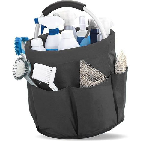 royaluxe - Sac à outils 17L, seau, organisateur d'outils, sac à outils, fourre-tout de jardin, organisateur Portable à dessus ouvert multiple, noir (1/5)