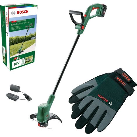 Bosch EasyGrassCut 18V-230 Cordless Line Grass Trimmer 18v 1x 2.0Ah Bat & Gloves (1/5)