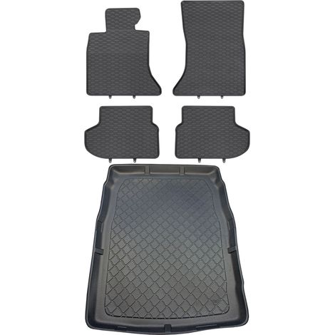 Juego de alfombrillas de goma para coche y alfombrilla para maletero para BMW Serie 5 F10 Sedán (2013-01.2017).