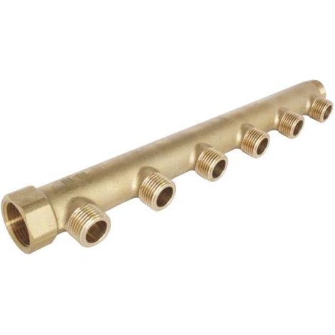 Collecteur mâle-femelle 3/4'' (20/27), 6 départs mâle 1/2'' (15/21), pour sanitaire et chauffage (1/3)