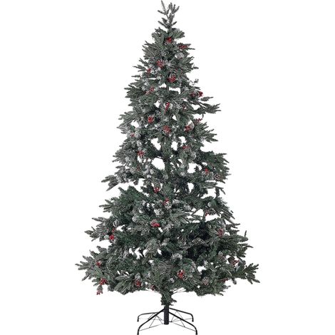 Sapin de Noël Artificiel avec Effet Givre sur Branches 210 cm Vert