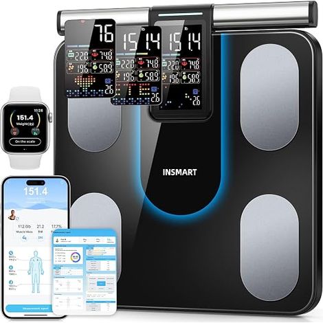 Bathroom Scales, 8 Electrode Personal Scales with BMI, Fat and Muscle Mass, Body Composition Analyzer 56, Larger Platform Scale (1/5)