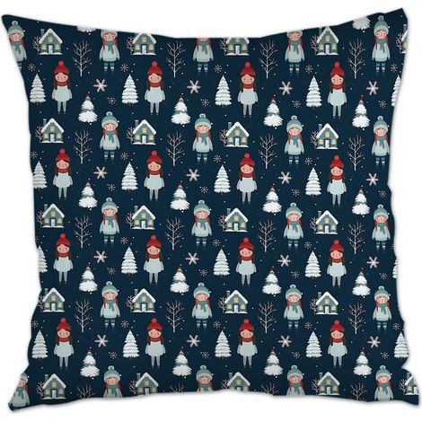Housse de coussin 45x45 cm en polyester doux et respirant pour canapé, lit, salon, chambre (1/5)