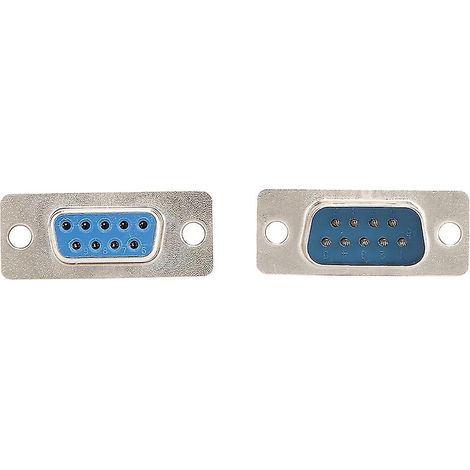 40 connecteurs femelles RS232 DB9 dans des prises industrielles bleues (1/5)