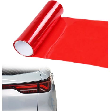 Film Teinté pour Voiture,Film Teinté Phare,Films pour Phares,films Adhésif Vitre teinte en Vinyle Transparent Autocollant pour Feux Arrière de Voiture Antibrouillard Brillant (Rouge,30x120cm) (1/5)