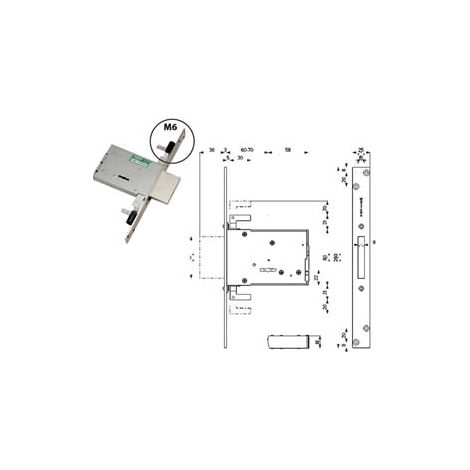 SERRATURA TRIPLICE DA INFILARE DOPPIA MAPPA 40706- - mm.60 (4070668C6) - 1 pezzi MOTTURA