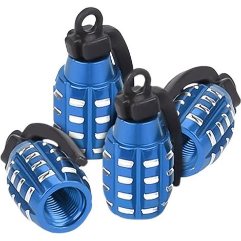 Bouchons de valve de roue style grenade QttvbTna, alliage d'aluminium, lot de 4, résistants à la corrosion (1/5)