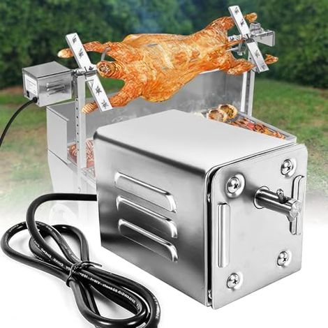 Tourne Broche Barbecue 15w 70kg Moteur Tourne Broche Sp-S40 2.7 RPM Moteur éLectrique pour Barbecue, Poulet, Porc, ChèVre GrilléE à L'ExtéRieur (1/5)