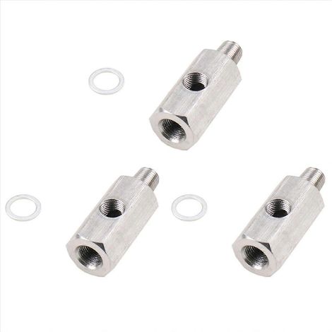 Adaptateur en T pour capteur de pression d'huile BSPT 1/8" vers NPT, raccord de turbocompresseur en acier inoxydable 3X (1/5)