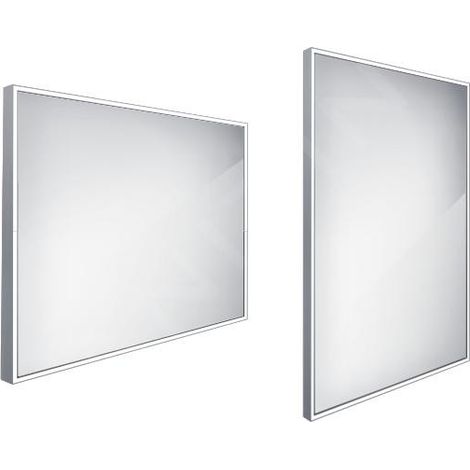 Nimco - Miroir avec éclairage LED, 90x70 cm, carré, aluminium ZP 13019 (1/3)