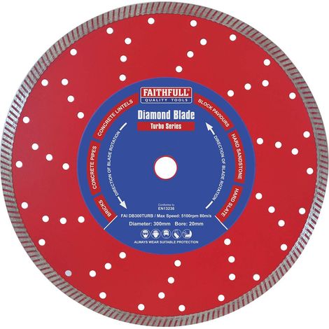 Faithfull Turbo Cut Diamond Blade 300 x 20mm