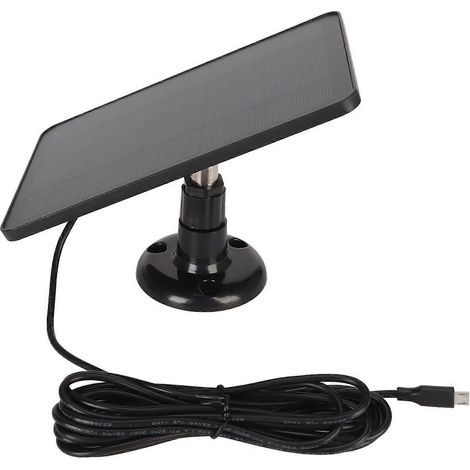 5V 4W Solarpanel für Überwachungskameras, wetterfestes Ladegerät, USB-C, Micro-USB, Schwarz (1/5)