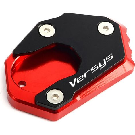 (Rouge) Plaque de support d'extension pour béquille latérale compatible avec KAWASAKI Versys 1000, Versys 1000 SE, Versys X300 et Versys X250. Accessoires maxpower (1/4)