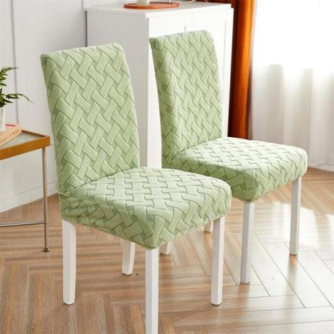 Housse de chaise élastique Fast, housse de chaise de salle à manger en velours jacquard, housse de chaise (Tissage - gris clair) (1/4)