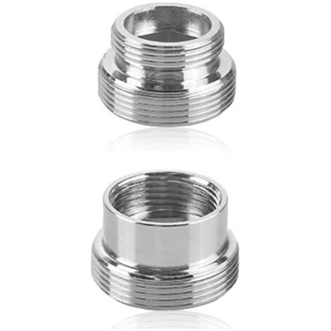 Adaptadores de grifo de metal plateado, 2 unidades, conector aireador de grifo, adaptador de rosca para grifos de cocina y baño de 16 mm a 22 mm / de 22 mm a 16 mm (1/5)