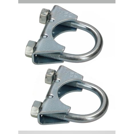 Kotarbau – Lot de 2 colliers de serrage 32 mm – Acier galvanisé – Pour montage d'antennes, tuyaux, mâts – Résistant à l'humidité et aux acides (1/5)