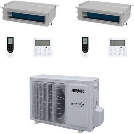 Climatiseur Dual Split Aermec Canalisé MPG/D 9+18 avec MPG630 R-32 Inverter Commande Incluse Classe A++