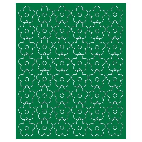 Adesivi murali a forma di fiori, 3 cm, 48 pezzi, verde opaco