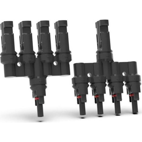 Connecteur branche solaire type T - Étanche IP67 Cuivre galvanisé - Câbles panneaux solaires - Type T 4 à 1 (1/4)
