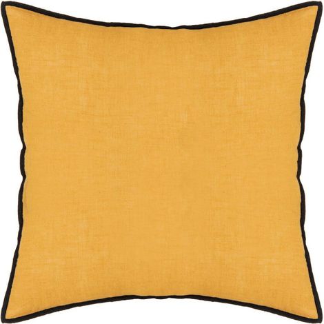 Coussin Déco "Linah" 45x45cm Ocre (1/2)