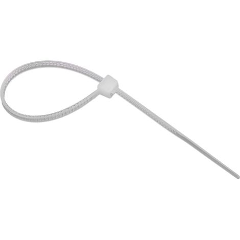 1000 Stück weiße, selbstsichernde Kabelbinder aus Kunststoff, 100/150 mm (Packung mit 3 x 100 mm)