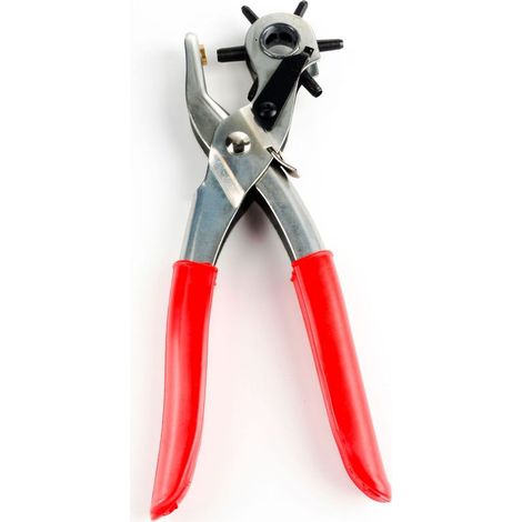 1 pince à perforer, 6 embouts interchangeables (2 mm à 4,5 mm), acier au carbone, pour cuir, tissu, caoutchouc, carton et silicone (1/5)