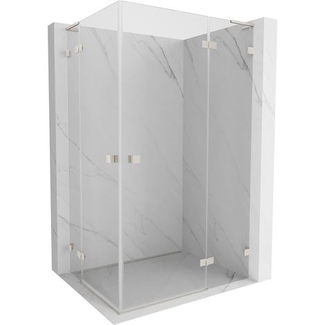 Mexen Lunar L Duo cabine de douche pivotante droite 120 x 75 cm, transparent, nickel brossé - 834L-120P-075L-97-00 (1/5)