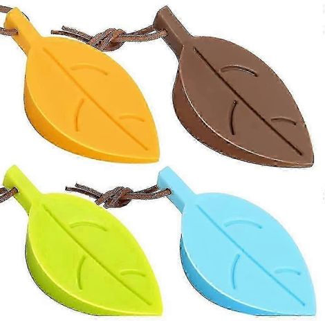 Lot de 4 butées de porte en caoutchouc, butées de porte de sol en silicone, butées de porte décoratives en forme de feuille, utilisables sur tous types de moquettes. (1/3)