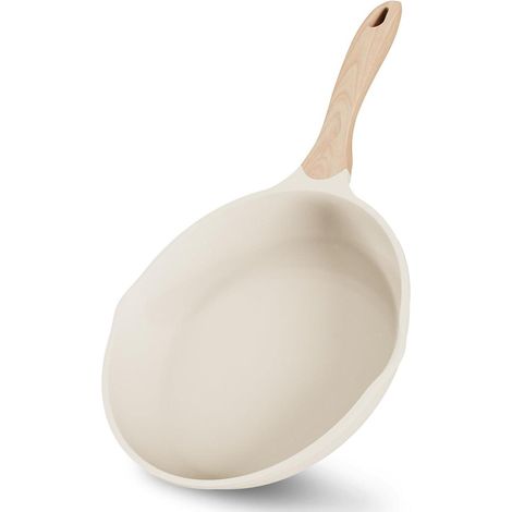 Poêle à frire antiadhésive 20cm, tous feux dont induction, sans PFOA, beige (1/5)