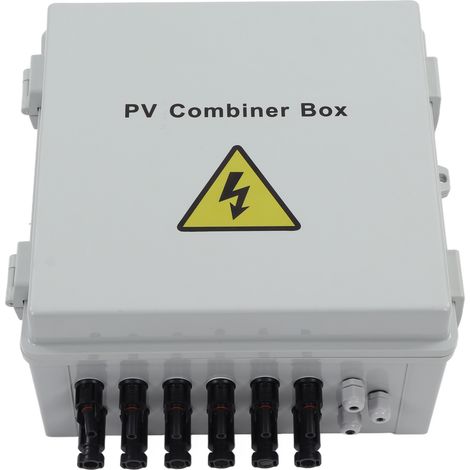 Boîte de combinaison PV solaire à 6 cordes, avec fusible 15A, disjoncteur 100A DC pour système hors réseau, 10AWG (1/5)