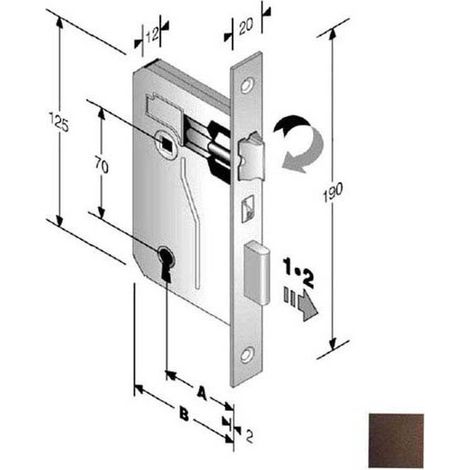 Cerradura Patent Mm 8X70 E40 Bq Bronceada Gb
