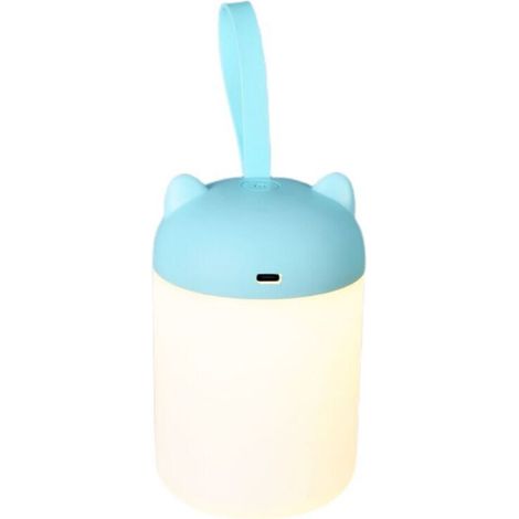 Linterna infantil con luz nocturna, lámpara portátil a pilas, luz cálida de 3000K, regulable sin escalonamientos, linterna LED recargable para tienda de campaña, azul. (1/5)