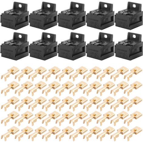 Support de relais automobile 30A-80A avec 50 bornes de 6,3 mm pour voiture-- (1/5)