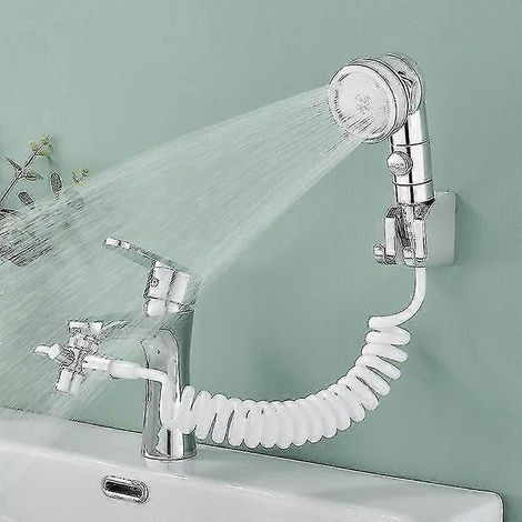 Handbrause-Set für Waschbecken, Badezimmerarmatur mit Handbrausekopf, Schlauchaufsatz und 3 Strahlarten zum Haarewaschen, Badezimmer-Haushaltsgerät (1/5)