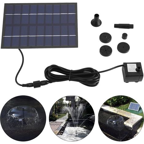Pompe de Fontaine Solaire, 9 V 1,8 W Pompe Solaire Bassin Exterieur Pompe à Eau Solaire Panneau Solaire Alimenté Kit D'arrosage pour Petits étangs Piscine et Vue sur L'eau (1/5)