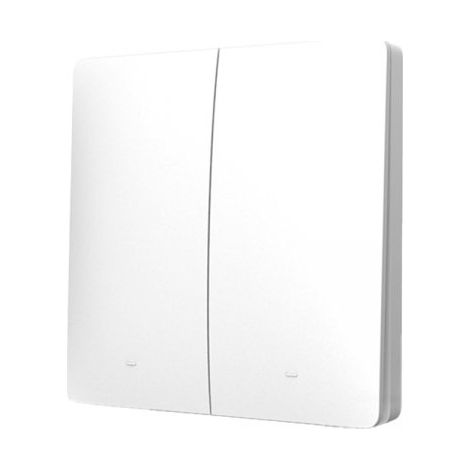 Interruttore RF Wireless Telecomando Senza Batteria 2 Tasti RF 433MHz Generatore Corrente Automatico 2 Tasti Quadrato Per Scatola 502 IP20 Bianco