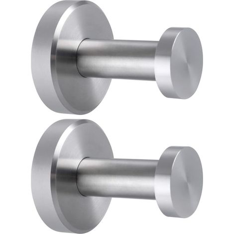 Crochet À Serviettes - Acier Inoxydable 304 - Nickel Brossé - Rond - Support Mural Pour Salle De Bain Cuisine Vestibule - Lot De 2