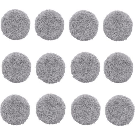 Ensemble de 12 pièces pour robots nettoyeurs de vitres : chiffon de nettoyage de rechange lavable en polaire corail, accessoires réutilisables, gris.