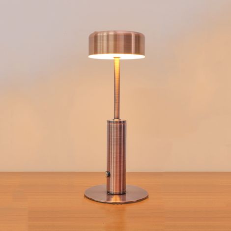 Lampe de bureau bronze rouge, lampe décorative, lampe de bureau créative, éclairage tricolore, rechargeable [câble de chargement inclus] (1/5)