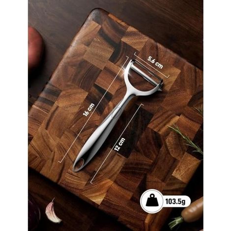 Econome Legumes en Inox,Éplucheur Econome avec Lame Ultra Tranchante, Eplucheur Légumes avec Poignée Ergonomique et Antidérapante