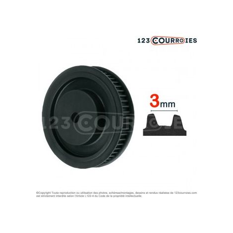Poulie dentée moyeu plein PD3M26-15