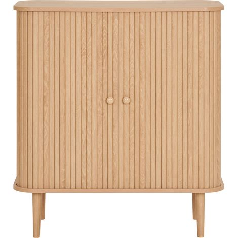 Nikko - Credenza bassa con 2 ante in MDF e pino naturale 80x40x87 cm