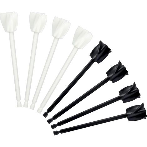 8pcs Mélangeur Peinture Plastique, Réutilisable Mélangeur Époxy Palettes de Perceuse à Palettes pour Mélangeur de Résine pour Perçage de Peinture Époxy Mélange d'Époxyde (Blanc, Noir) (1/5)