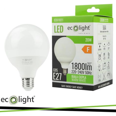 LED G95 E27 20W 6500K 1800LM                                                                             - Luce FREDDA
