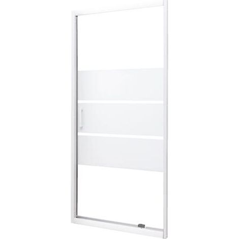Elmer – Paroi de douche coulissante 90 cm – 3 volets en verre trempé 4 mm – Hauteur 185 cm – Profilés aluminium blanc – Installation réversible (1/3)