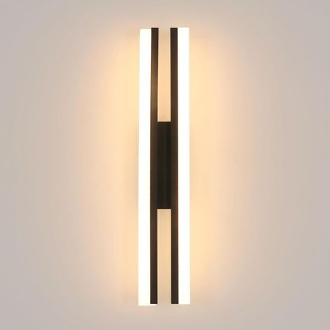 COMELY Applique a LED, lampada da parete moderna per interni da 16 W e 1800 lm, luce bianca calda 3000 K, lampada da parete in alluminio nero per soggiorno, camera da letto, scale, 40 cm (1/5)