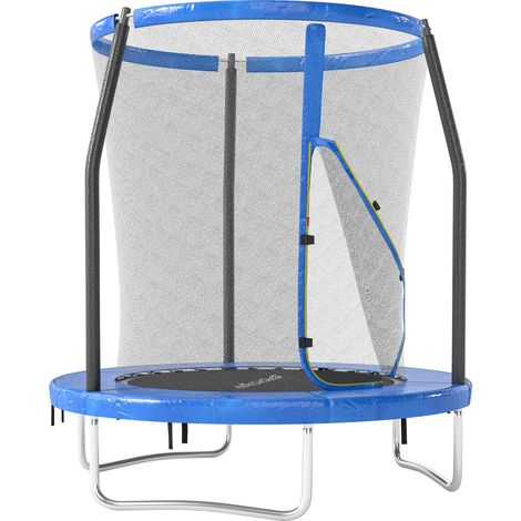 Trampoline pour enfants avec filet de sécurité, pour les enfants de 6 ans et plus, Ø183x200 cm, bleu. (1/5)