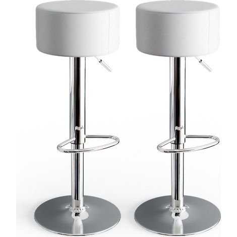 Set di 2 sgabelli da bar , Bianco, 33 x 92 cm 2 parti, Vicco (1/5)