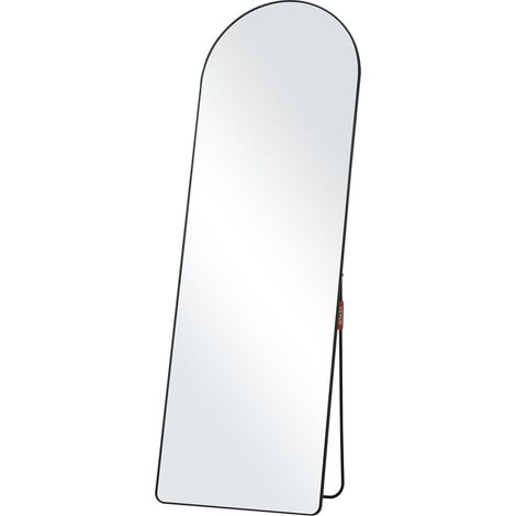 Reflet pleine longueur, miroir arqué 165 x 55,8 cm en verre trempé antidéflagrant, sur pied ou mural pour chambre (1/5)