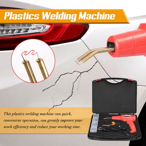 Machine à souder les plastiques portative 100W, Kit de réparation de fissures de panneaux, coupe thermique, agrafeuse à chaud, ensemble d'outils de réparation de trous avec 4 boîtes d'agrafes (1/5)